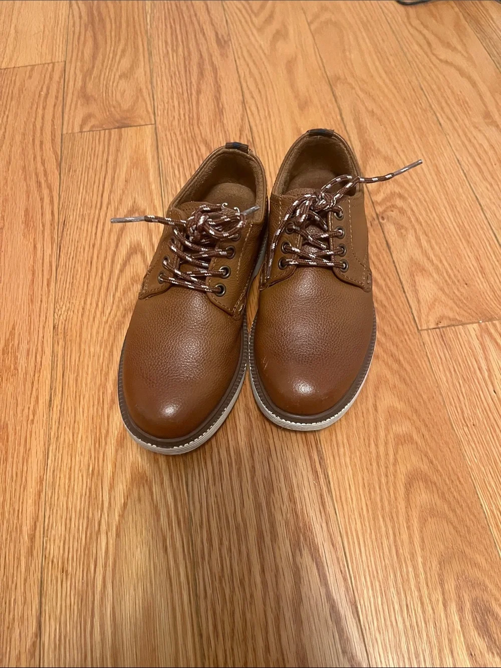 Florsheim Cognac Leather Lace-Up Dress Shoe with White Sole